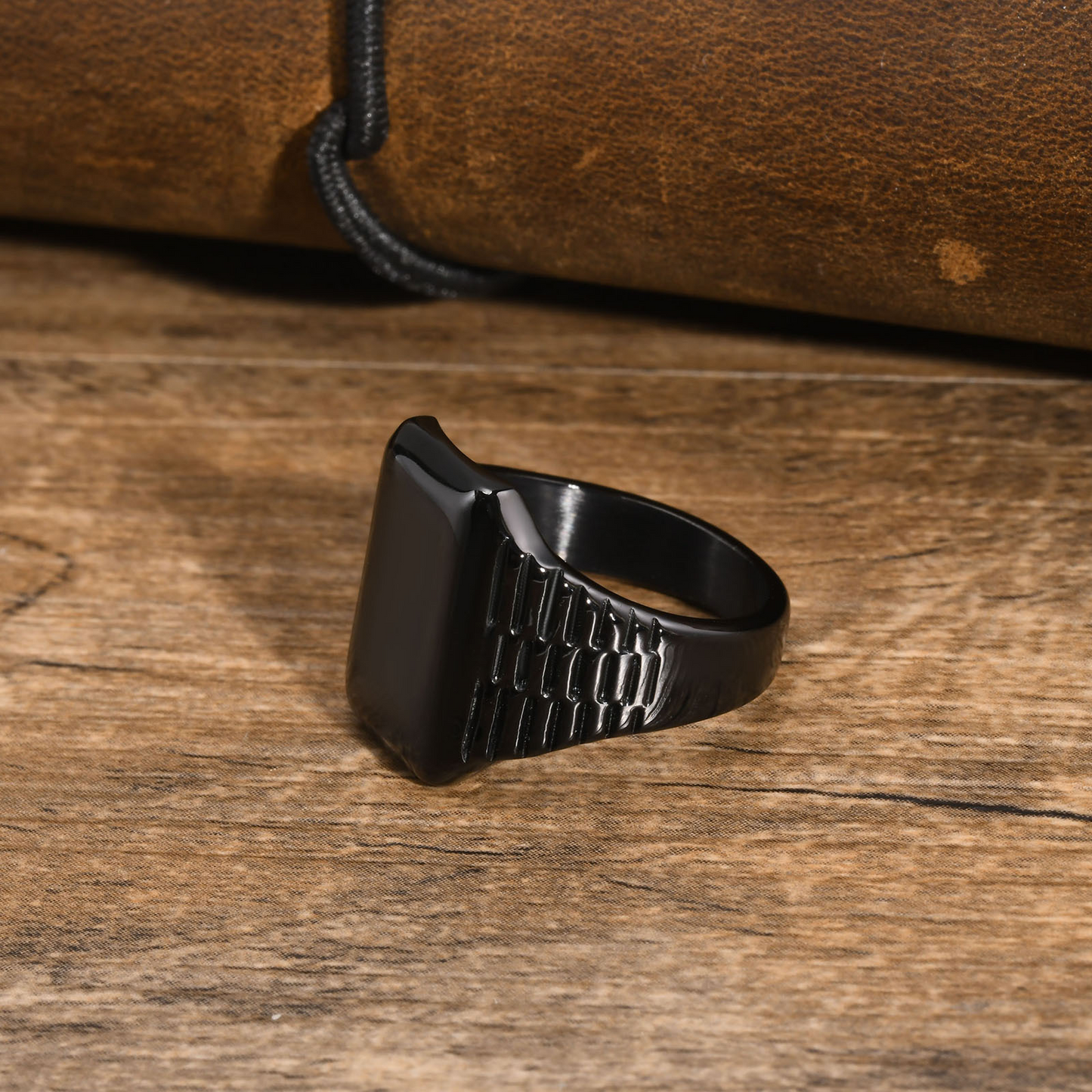 Kemstone Stainless Steel Square Signet Ring for Men – Matte Flat Top RC-595