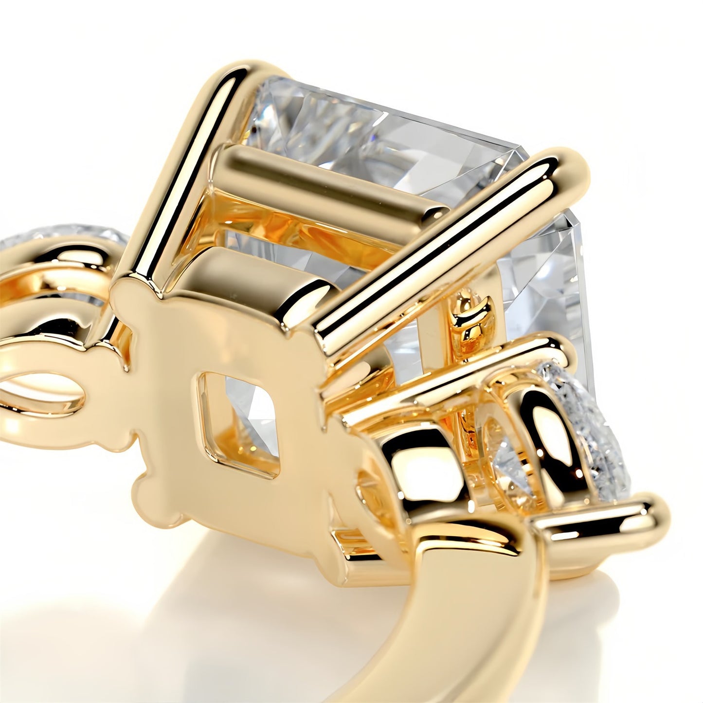 Three-Stone Moissanite Engagement Ring for Women | 2–5CT Heart, Oval, Princess, Emerald Cuts