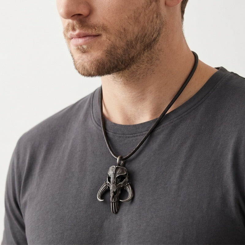 Kemstone Stainless Steel Skull Pendant Necklace for Men Vintage Gothic Distressed Jewelry KP118628-LU