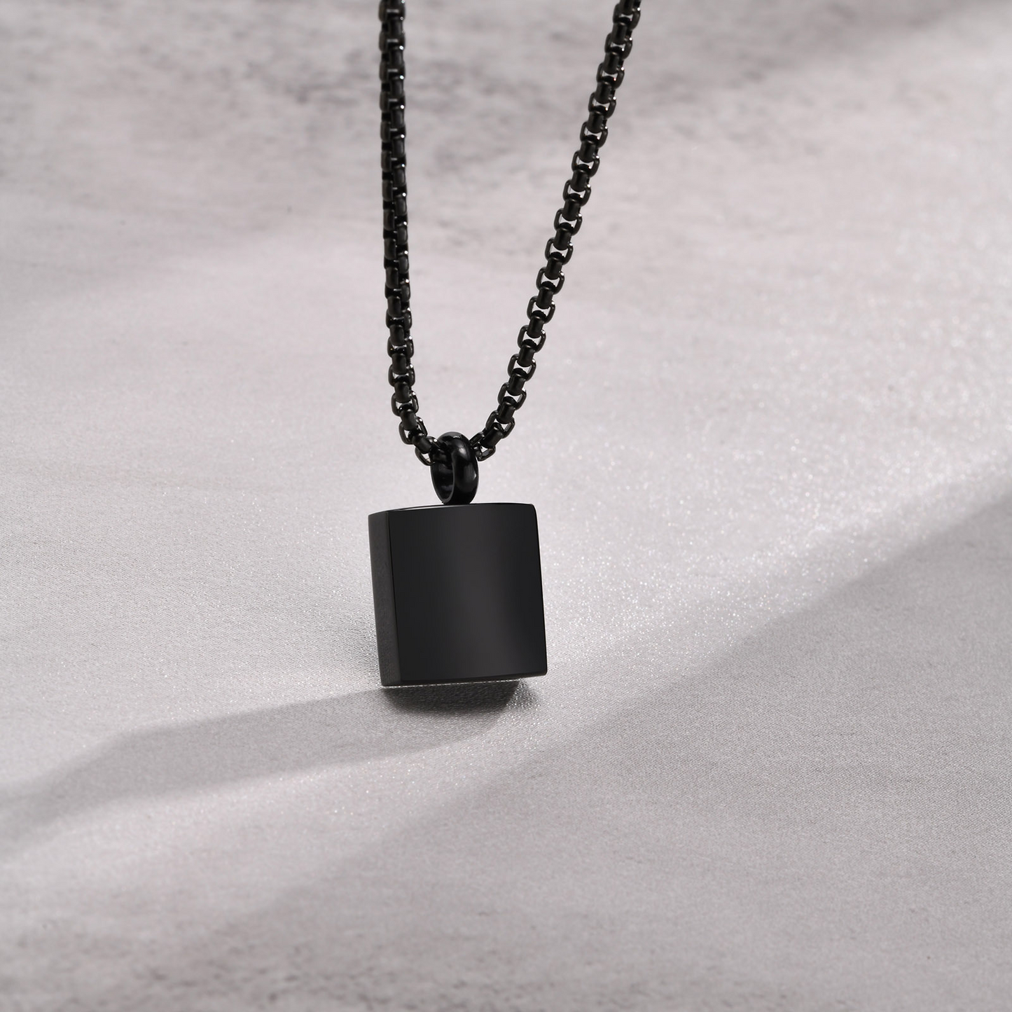 Kemstone Square Keepsake Pendant Necklace for Men Women Stainless Steel Minimalist Locket PN-1871