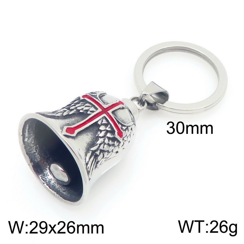 Kemstone Viking Compass Bell Keychain – Titanium Steel Rune Pendant KY1483-K