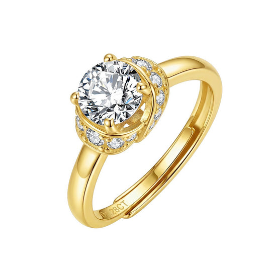 Kemstone 1CT Round Moissanite Halo Ring for Women 925 Sterling Silver SMOR31