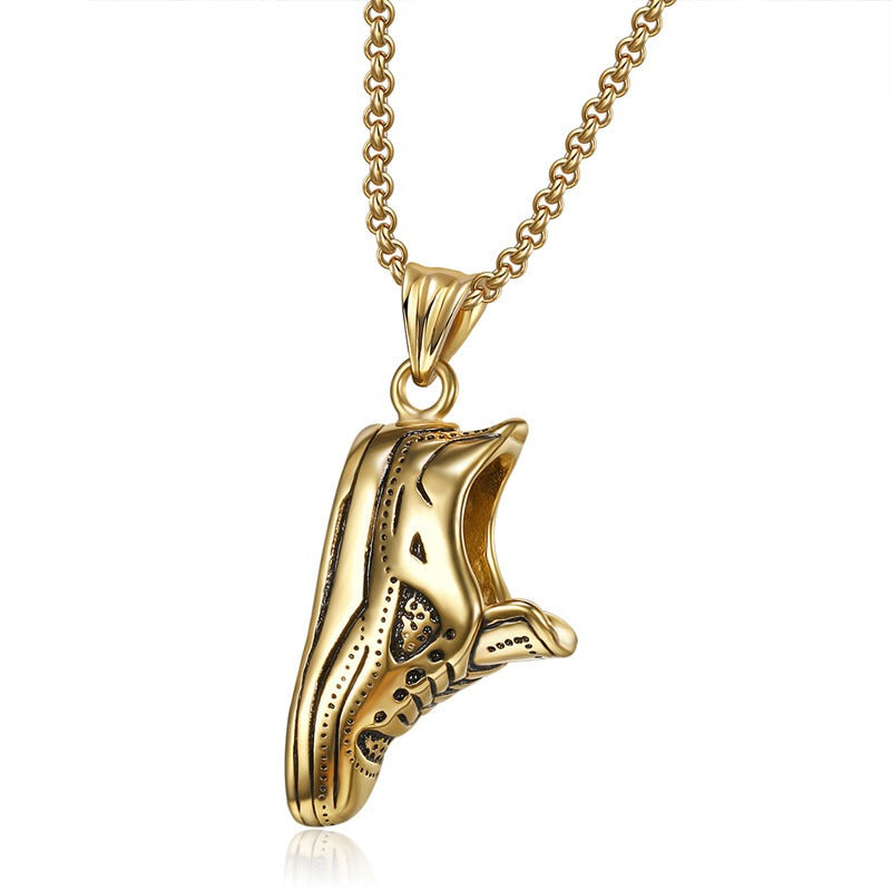 Kemstone Sneaker Pendant Necklace for Men 316L Stainless Steel Shoe Design TN0193