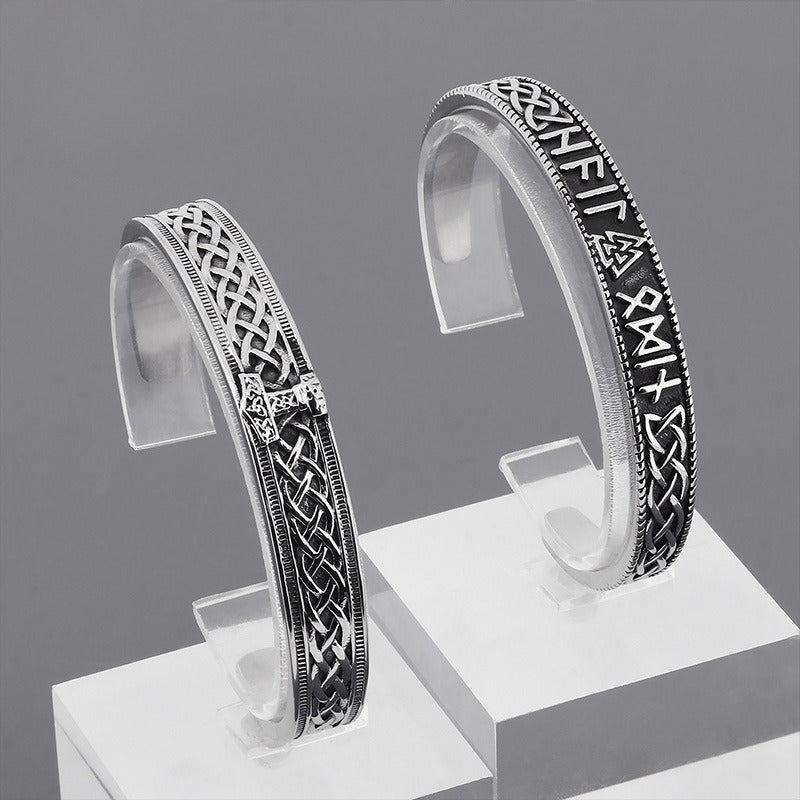 Kemstone Viking Mjölnir Cuff Bracelet – Steel Norse Men’s Jewelry KB182575