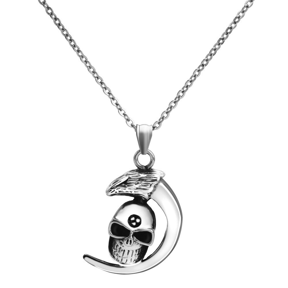 Kemstone 316L Stainless Steel Skull Pendant Necklace for Men Eagle Head Vintage Detail TN0072