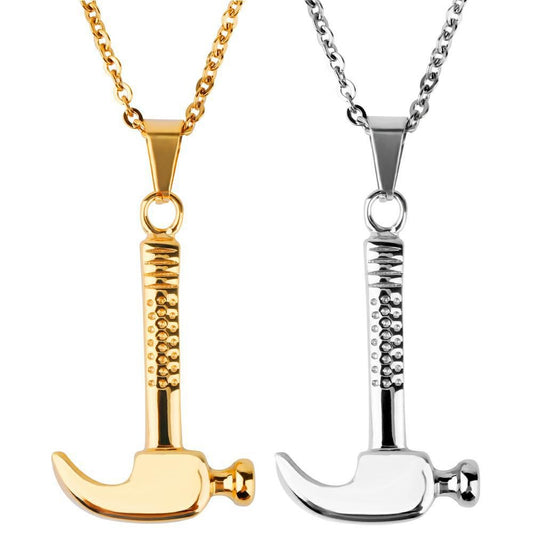 Kemstone Hammer Pendant Necklace for Men Titanium Steel Vintage TN0093