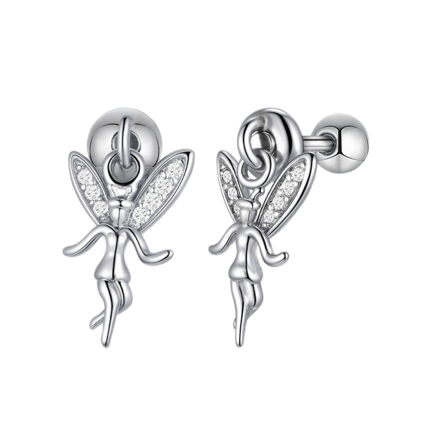 Kemstone Fantasy Imp & Star Stud Earrings – Stainless Steel Acrylic Detail ES-707