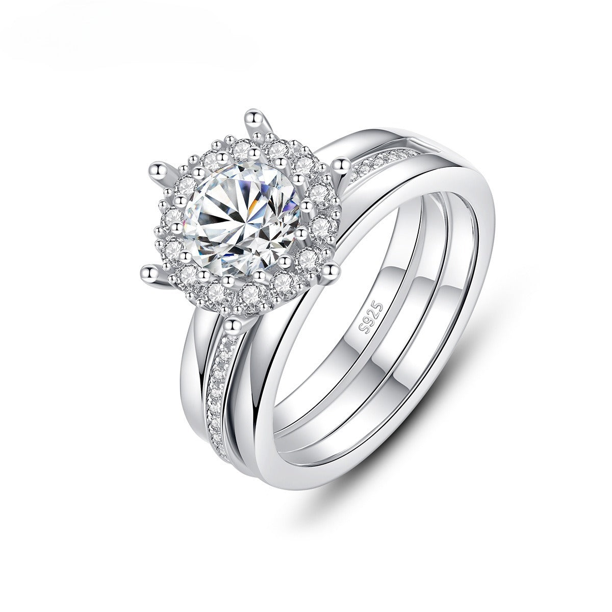 Kemstone 1 Carat Moissanite Engagement Ring Women – S925 Sterling Silver QYR-012