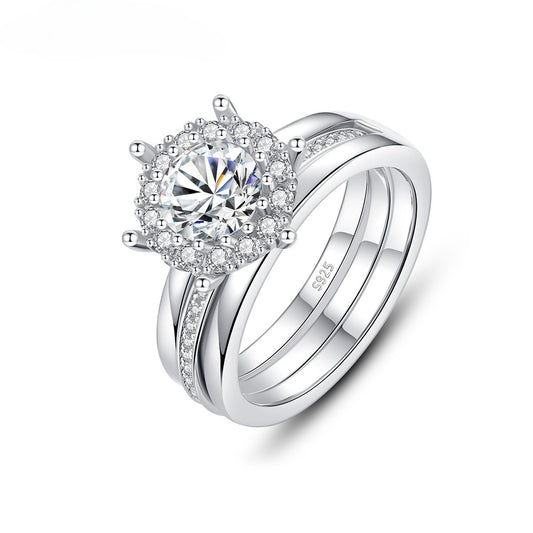 Kemstone 1 Carat Moissanite Engagement Ring Women – S925 Sterling Silver QYR-012