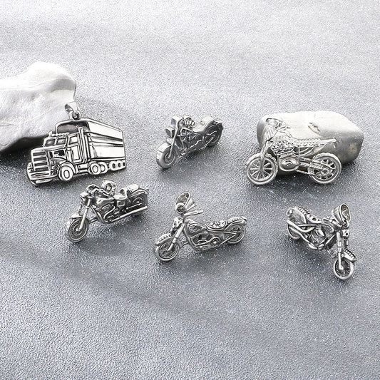 Kemstone Motorcycle Pendant Necklace for Men Titanium Steel Bike & Truck Charm Street Style KP117059-LU