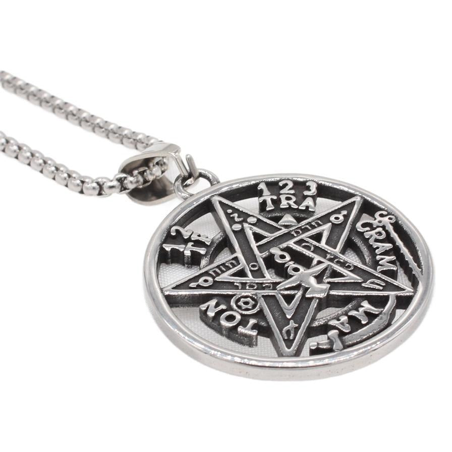 Kemstone Titanium Steel Five Point Star Pendant Necklace for Men P1387