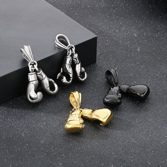 Kemstone Titanium Steel Boxing Glove Pendant – Heavyweight Fist Necklace for Men’s Street & Gym Style KP42085