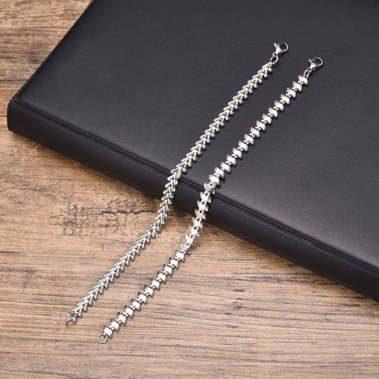 Kemstone Stainless Steel Handmade Chain Bracelet for Men - Durable Modern Jewelry with Sleek Polished Links BR-1954