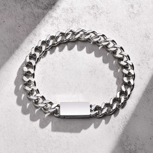 Kemstone Stainless Steel Magnetic Clasp Bracelet - Heavy-Gauge Matte Finish for Men ED-796