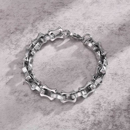 Heavy - Duty Stainless Steel Men's Bracelet – 9.8mm Retro - Gothic Street Vibe BR-1986
