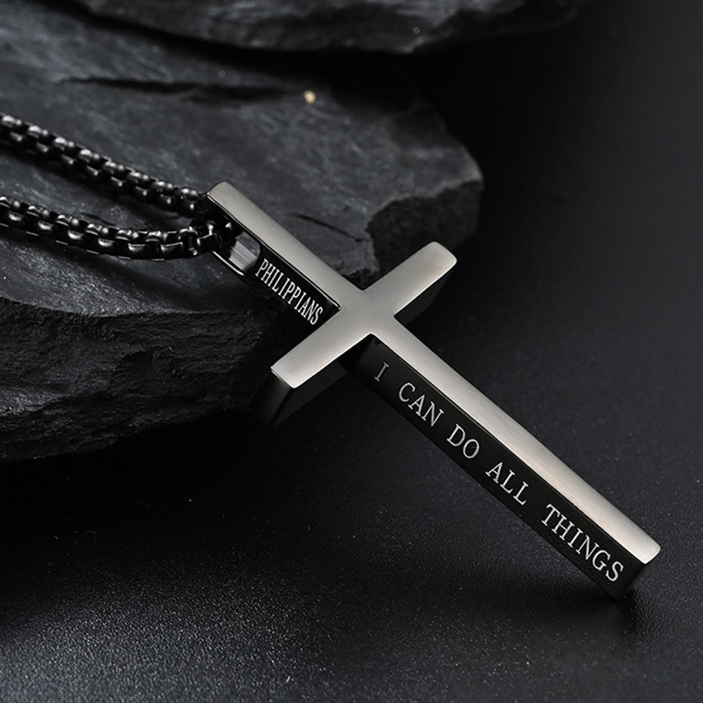 Kemstone Stainless Steel Cross Pendant Necklace – Minimalist for Men & Women Jewelry K-PT233