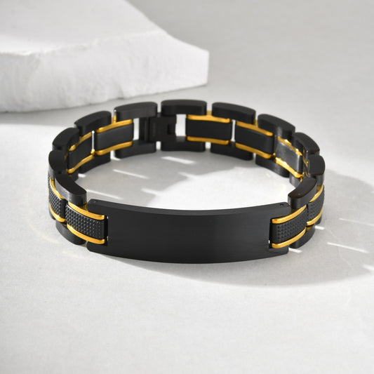 Kemstone Stainless Steel ID Plate Chain Bracelet for Men BR-1080
