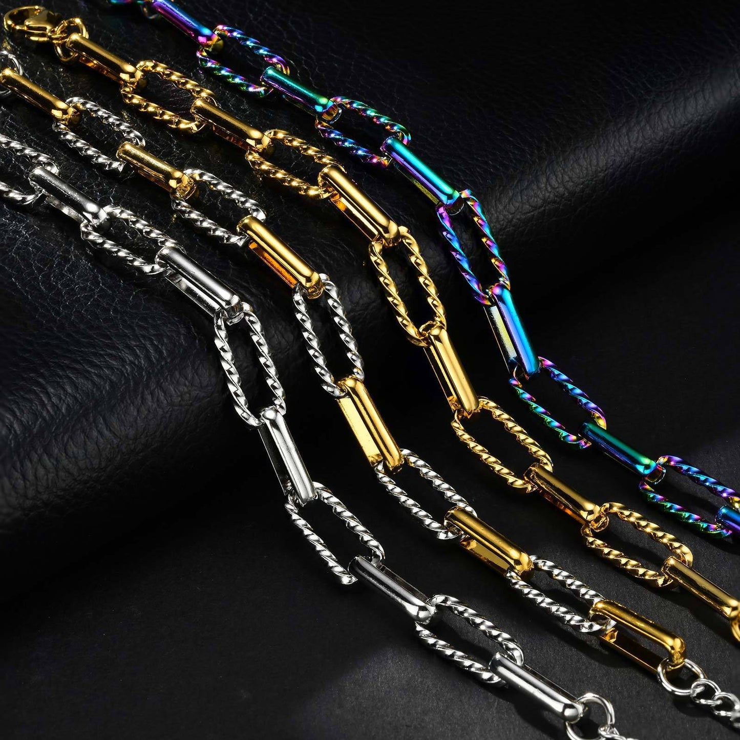 Kemstone Stainless Steel Handcrafted Link Chain Bracelet for Men BR-1705