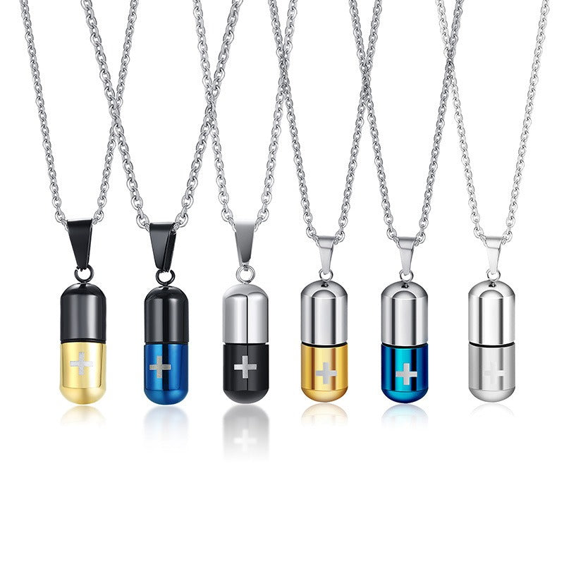 Collar con colgante de frasco de perfume de acero inoxidable Kemstone: diseño minimalista unisex para una elegancia diaria PN-176