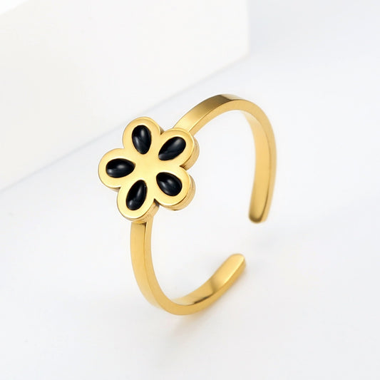 Joyería sencilla de acero inoxidable Kemstone: Anillos abiertos de moda en lotes pequeños, anillos de acero de titanio para mujer, elegancia para el día a día y un regalo especial TR0329