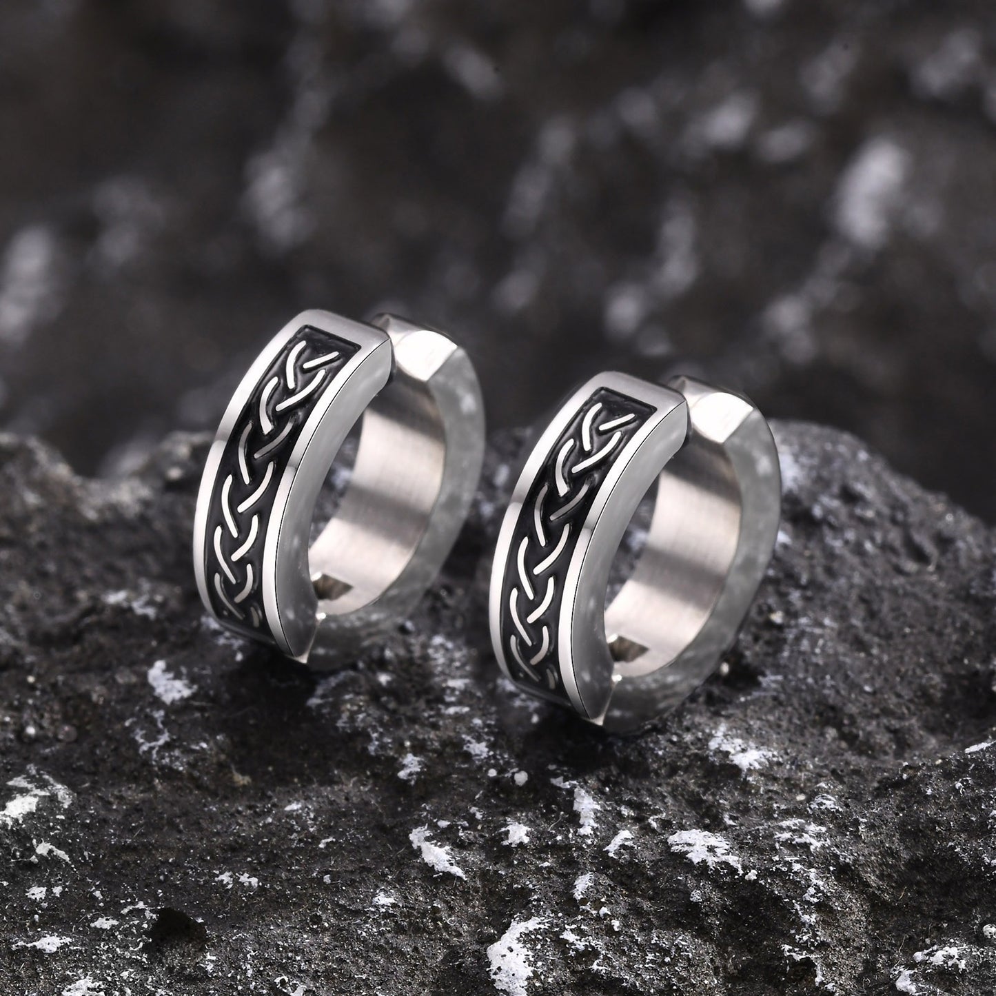 Kemstone Stainless Steel Celtic Knot Ear Clip for Men - Durable Modern Ear Accessory with Ancient Symbolism EH-496