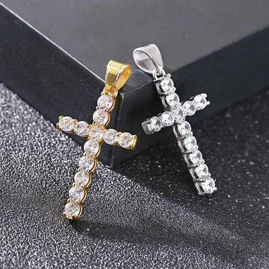 Ciondolo a croce in acciaio inossidabile Kemstone Urban Edge - Zircone micro-incastonato Hip-Hop per uomo KP116402