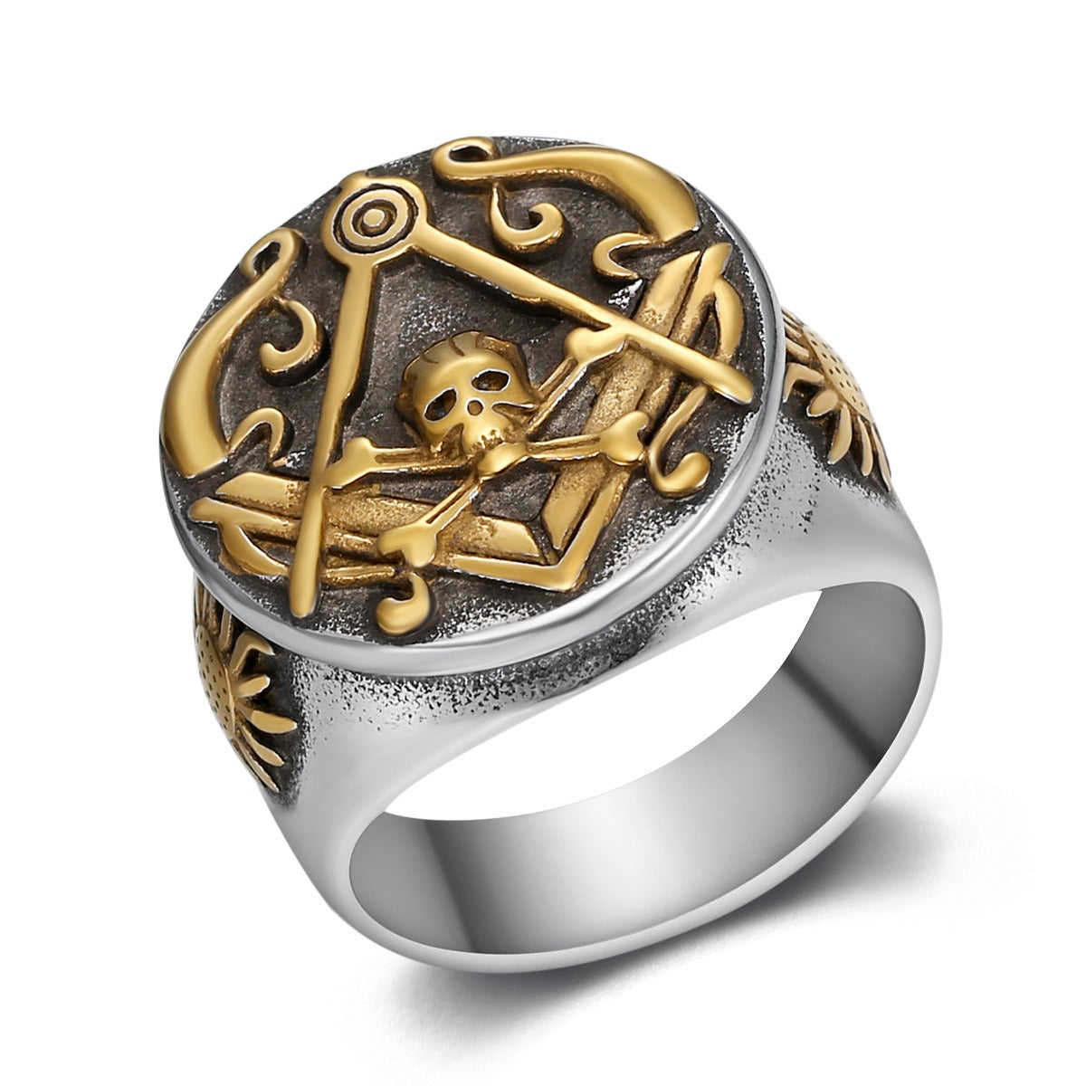 Kemstone Men’s Stainless Steel Skull Ring – Gothic Biker Punk Jewelry TR0499