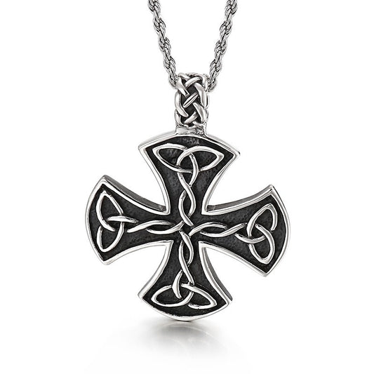 Kemstone Celtic Knot Cross Necklace for Men Titanium Steel Vintage KP54651-BD