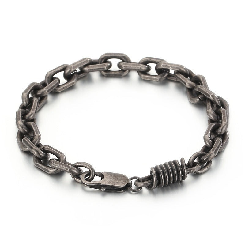 Kemstone Titanium Steel Chunky Chain Bracelet for Men Link Design KB147898-KLHQ