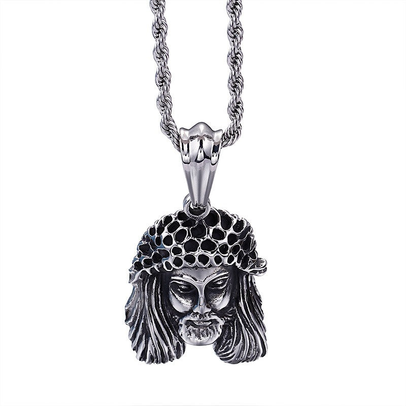 Kemstone Titanium Steel Vintage Warrior Pendant Necklace for Men KP59122-BD