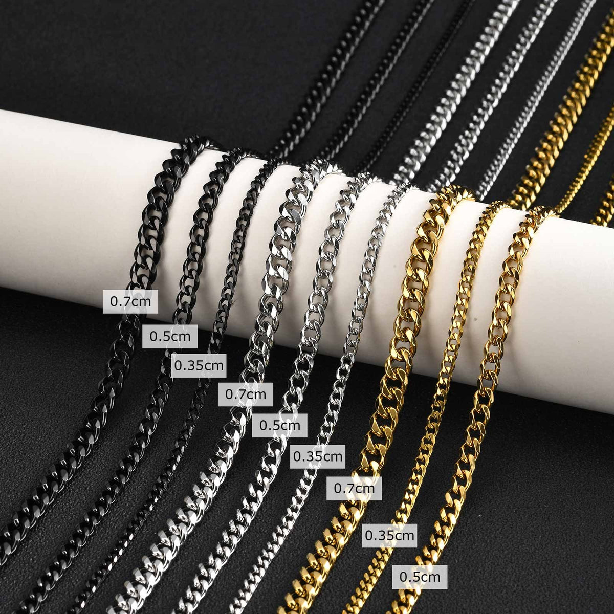 Kemstone Stainless Steel Faceted Curb Chain Necklace for Men NC-2607