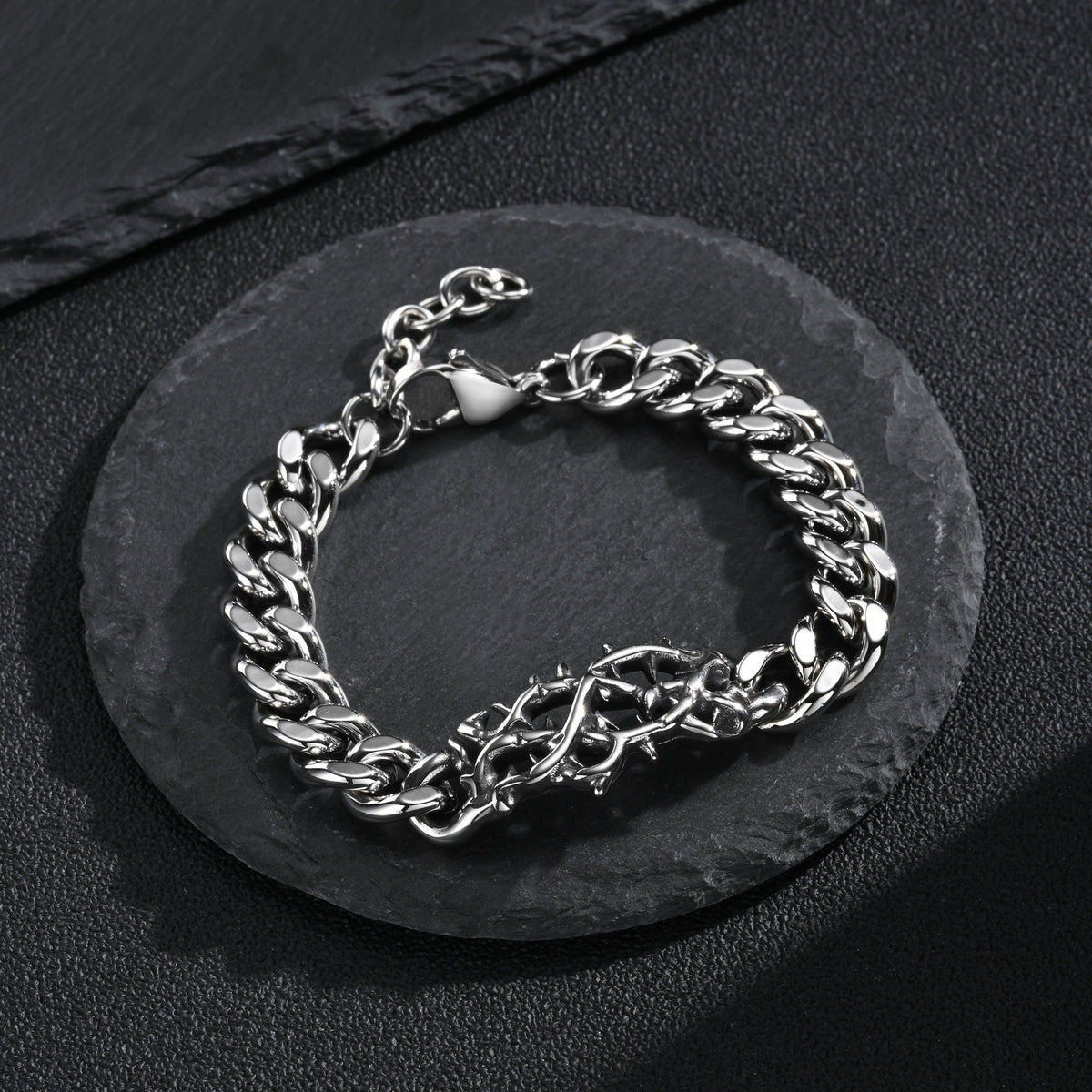 Kemstone Thorn Curb Chain Bracelet for Men Stainless Steel Gothic BR-3279