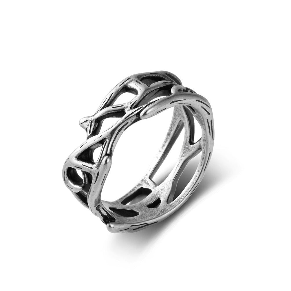 Kemstone Thorn Vine Ring for Men & Women Stainless Steel K-R1243