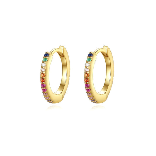 Pendientes minimalistas Kemstone de cobre multicolor para mujer con detalles de circonitas: elegancia para el día a día y un regalo ideal E195600
