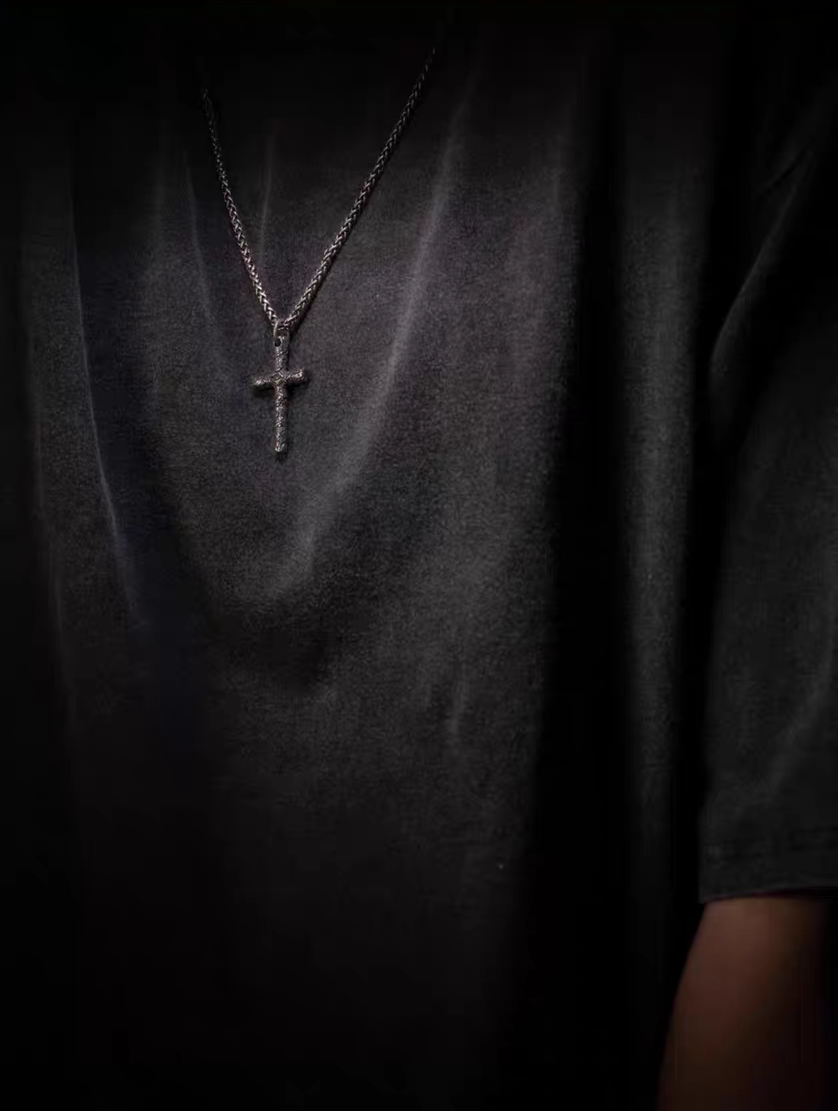 Kemstone Men’s Gothic Cross Necklace – Devil Eye Pendant, Titanium Steel NW-XL187
