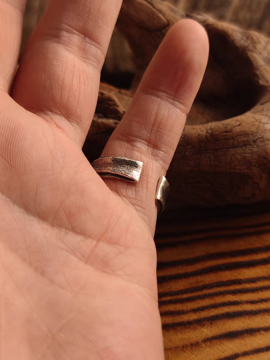 Kemstone S925 Sterling Silver Adjustable Vintage Grunge Ring – Retro Sound of Seattle for Men & Women NW-JZ259