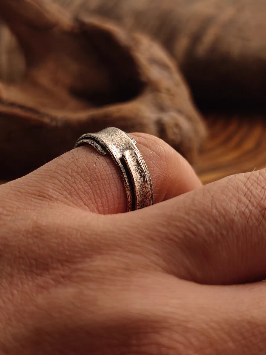 Kemstone S925 Sterling Silver Adjustable Vintage Grunge Ring – Retro Sound of Seattle for Men & Women NW-JZ259