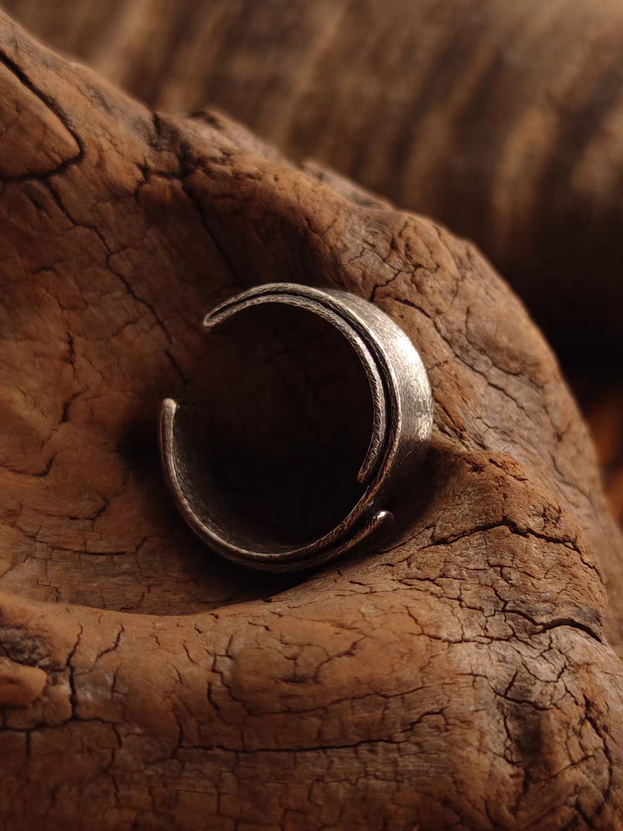 Kemstone S925 Sterling Silver Adjustable Vintage Grunge Ring – Retro Sound of Seattle for Men & Women NW-JZ259