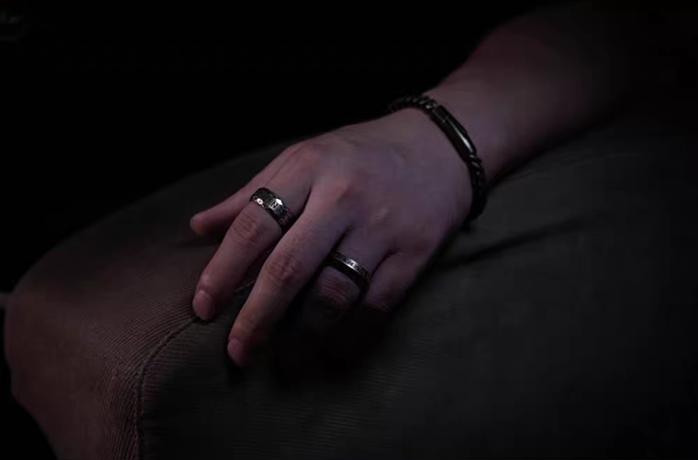 Kemstone Viking Rune Ring – Vintage Silver Stainless Steel Band, 8mm Norse Jewelry for Men  NWR-620821