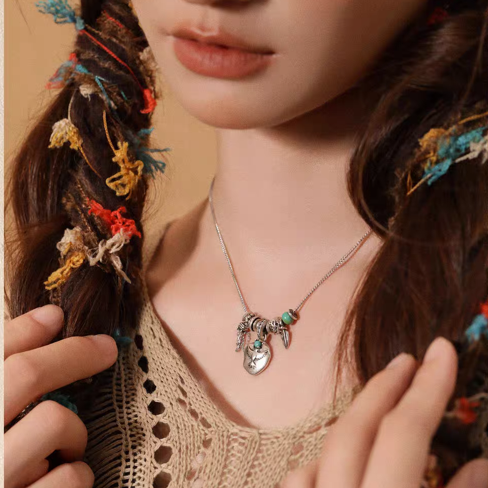 Kemstone Women’s Eagle Necklace – 925 Sterling Silver Turquoise Urban Nomadic Pendant EM-XXZON376
