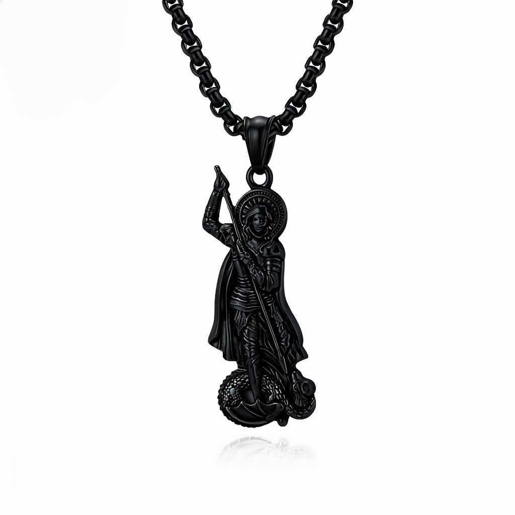 Kemstone Men’s Stainless Steel Saint George Pendant Silver Three Colors K-PT640