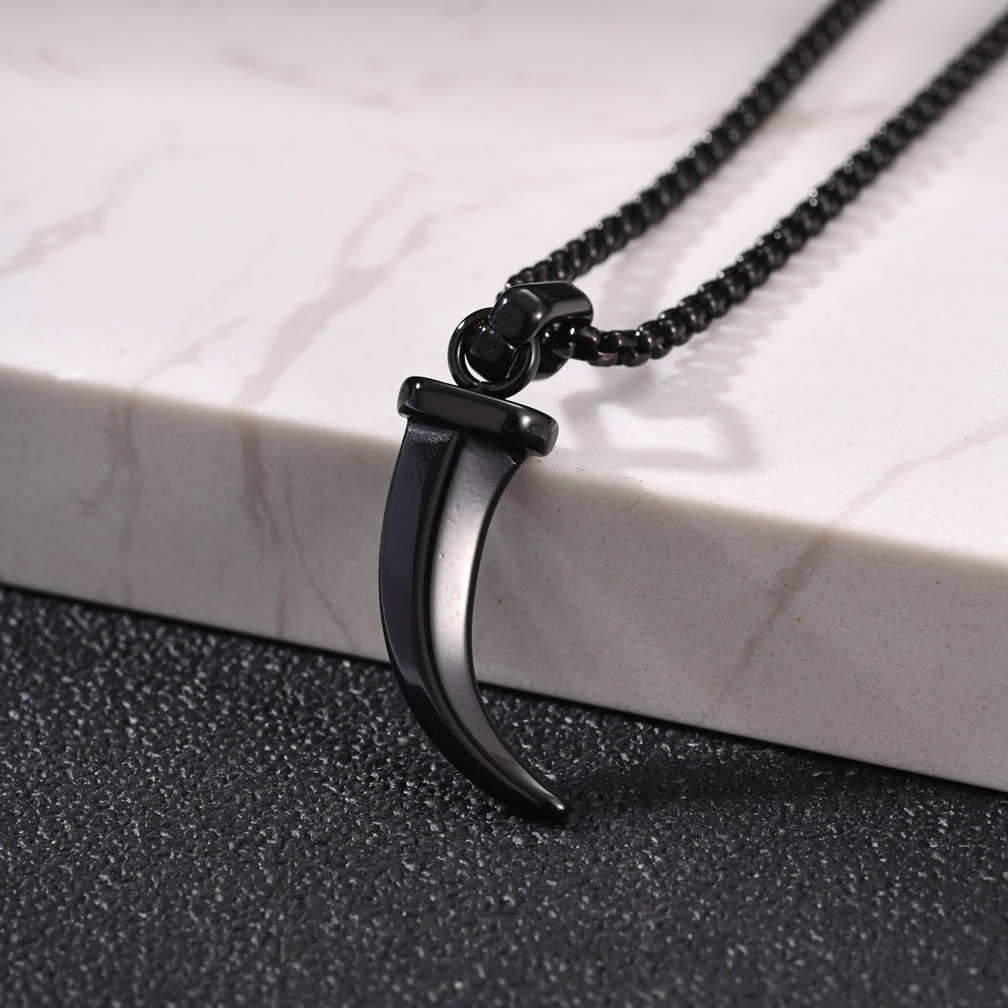Kemstone Stainless Steel Horn Pendant Necklace for Men Punk Vintage Style PN2451