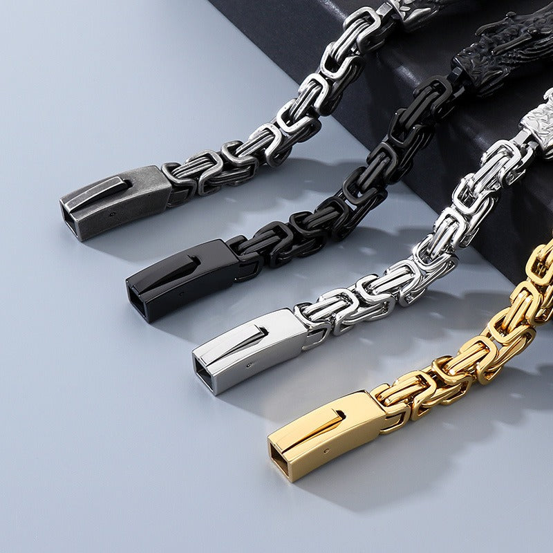 Kemstone Dragon Byzantine Bracelet for Men Titanium Steel KB213329-KFC