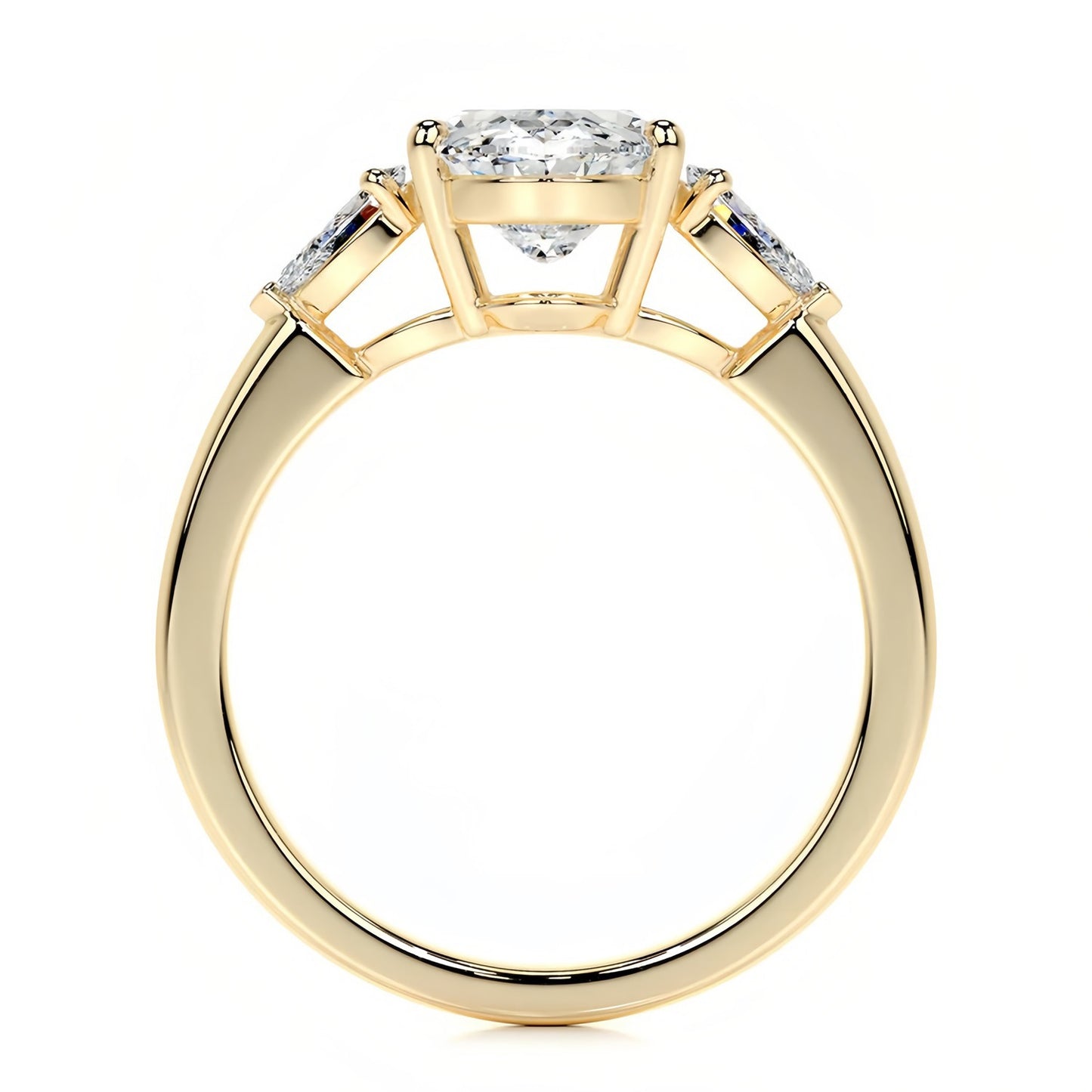 Three-Stone Moissanite Engagement Ring for Women | 2–5CT Heart, Oval, Princess, Emerald Cuts