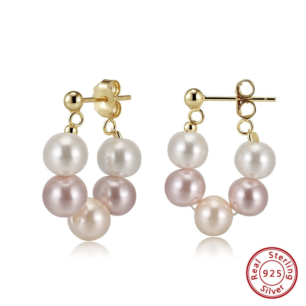 Kemstone Shell Pearl Drop Earrings for Women – 925 Sterling Silver PSE08