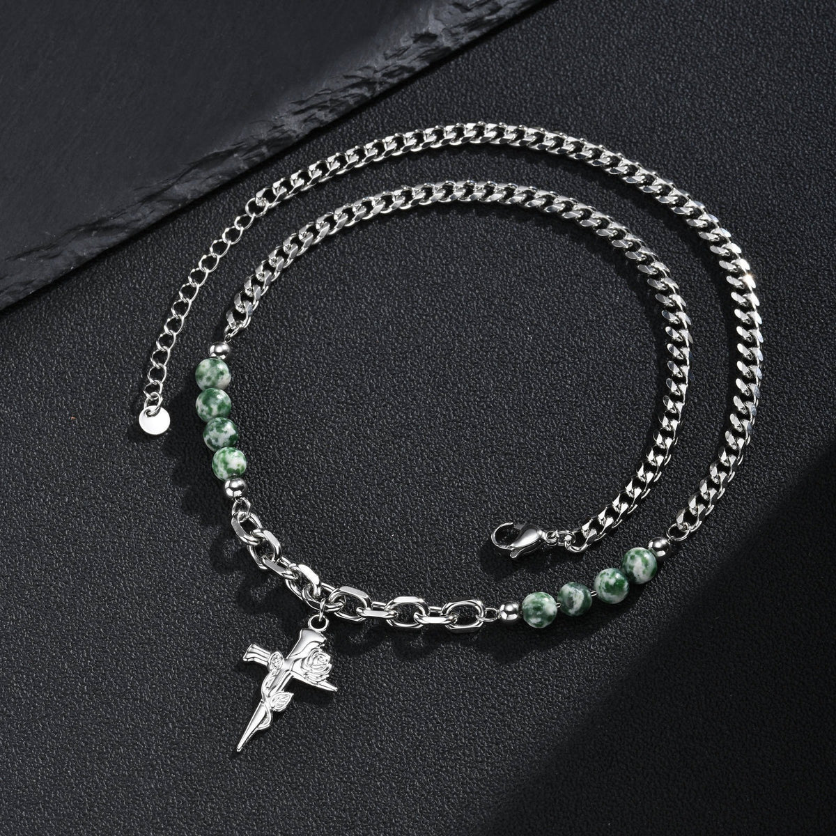 Kemstone Irregular Cross Necklace for Men Stainless Steel NC-3268