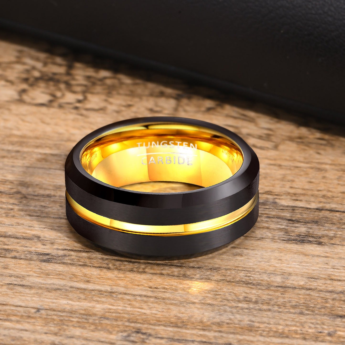 Kemstone 8mm Rugged Tungsten Steel Bottle Opener Ring - Durable Men's Fashion Accessory for Casual & Gifting TCR-039