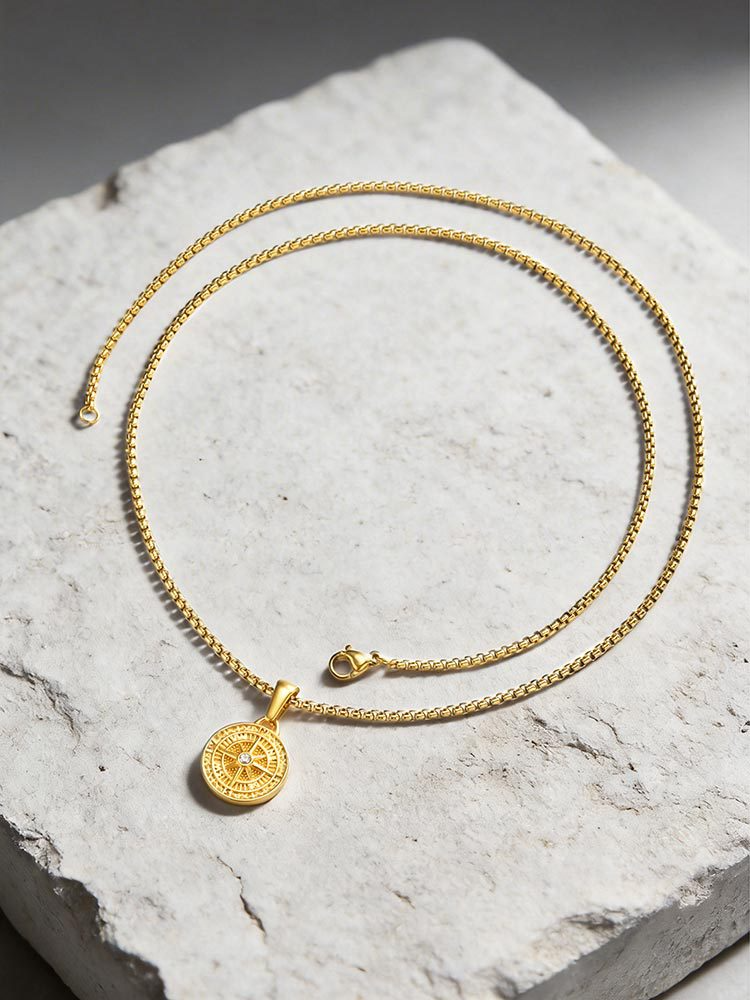 Kemstone Stainless Steel Octagram Star Pendant Necklace for Men Women Gold Silver PN-2336