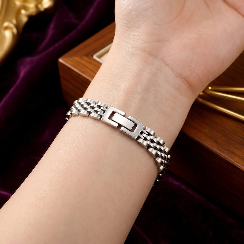 Kemstone Titanium Steel Link Bracelet for Men Two Tone Watch Band Style KB215164-KL