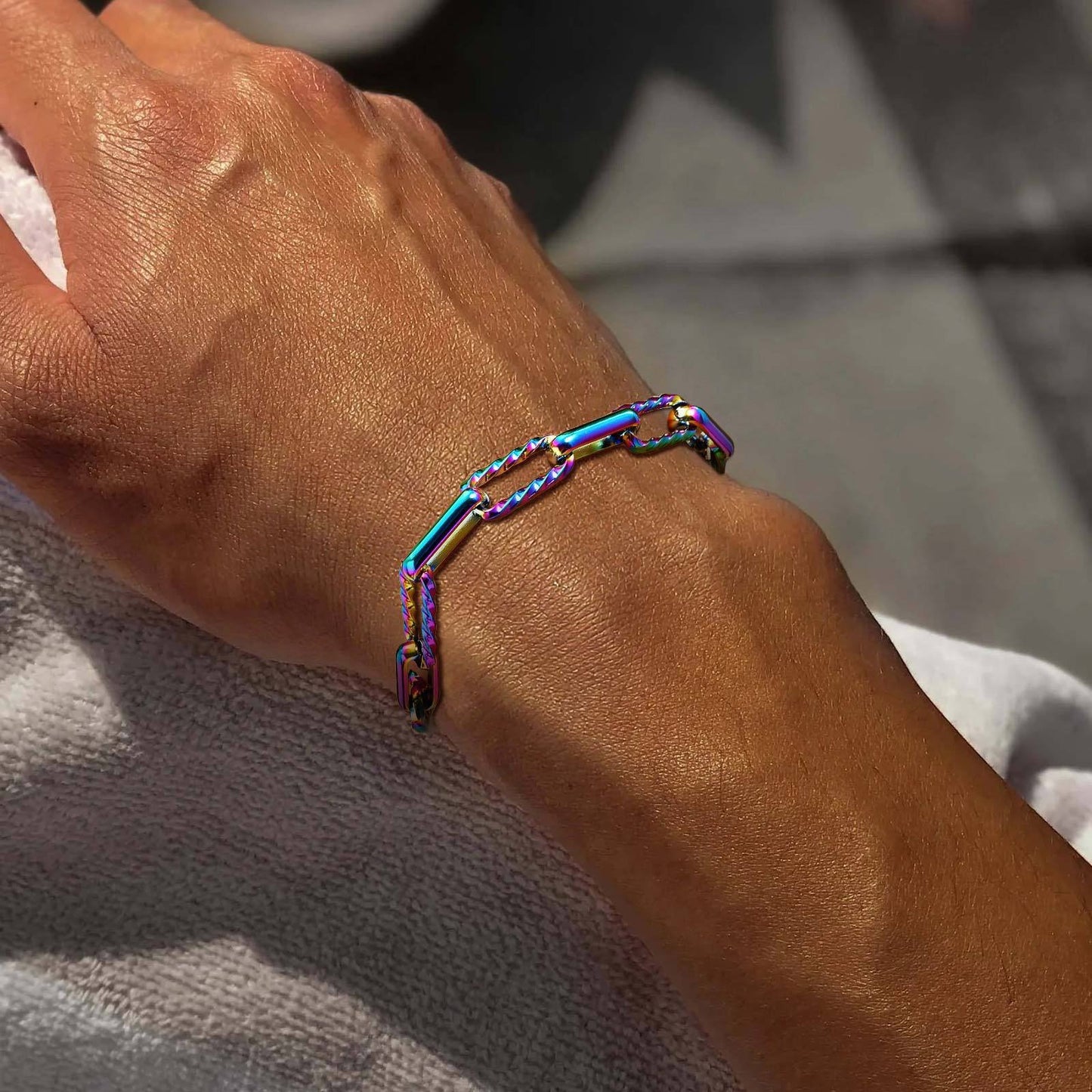 Kemstone Stainless Steel Handcrafted Link Chain Bracelet for Men BR-1705